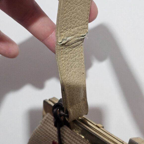 Vintage Floral Needlepoint Handbag Metal Frame Elegant Unique Granny 1960s - Picture 4 of 16